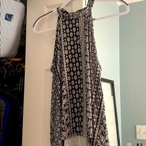black and white halter top